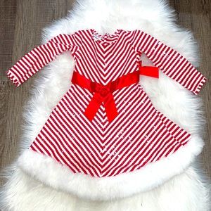 Candy Cane Striped Girl’s Dress